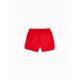 RUFFLED SHORTS FOR GIRL, RED