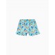 COTTON SHORTS FOR GIRL 'PARROTS', GREEN