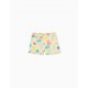 COTTON SHORTS FOR GIRL 'SEA CREATURES', YELLOW