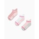PACK 3 PAIRS OF SOCKS FOR GIRL, PINK/WHITE