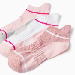 PACK 3 PAIRS OF SOCKS FOR GIRL, PINK/WHITE