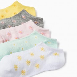 PACK 5 PAIRS OF SOCKS WITH FLORAL PATTERN FOR GIRL, MULTICOLOR