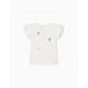 SEQUINED COTTON T-SHIRT FOR GIRLS, WHITE