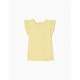 CAVA SLEEVE T-SHIRT IN COTTON FOR GIRL, YELLOW