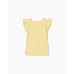 CAVA SLEEVE T-SHIRT IN COTTON FOR GIRL, YELLOW