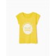 COTTON T-SHIRT FOR GIRL 'COSTA RICA', YELLOW