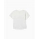COTTON T-SHIRT FOR GIRL 'COSTA RICA', WHITE