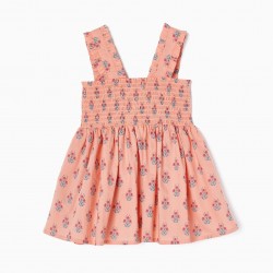 FLORAL TOP OF SUSPENDERS FOR GIRL, CORAL