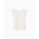 CAVA MANGO T-SHIRT WITH RUFFLES IN COTTON FOR GIRL, WHITE