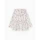FLORAL PRINT SWEATSHIRT WITH ENGLISH EMBROIDERY FOR GIRLS, WHITE