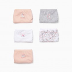 PACK 5 COTTON PANTIES FOR GIRL 'MARIE', MULTICOLOR