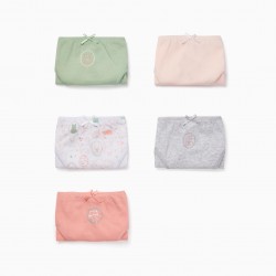 PACK 5 COTTON PANTIES FOR GIRL 'KITTY', MULTICOLOR