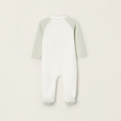 COTTON PEEL FOR BABY AND NEWBORN 'FROG', GREEN/WHITE