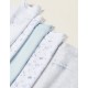 PACK 5 COTTON BODIES FOR BABY AND NEWBORN 'AIRPLANES', BLUE/WHITE