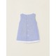 OXFORD FABRIC DRESS WITH ENGLISH EMBROIDERY FOR NEWBORN, BLUE
