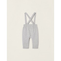 PANTS WITH REMOVABLE STRAPS FOR NEWBORN 'KOALA', GREY