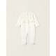 KNITTED FUR WITH RUFFLES FOR NEWBORN, WHITE