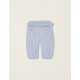 RUFFLED PANTS FOR NEWBORN, WHITE/BLUE