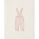 KNITTED PANTS WITH DETACHABLE STRAPS FOR NEWBORN, PINK