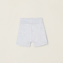 PACK 2 COTTON SHORTS FOR NEWBORN 'CLOUD', WHITE/GREY