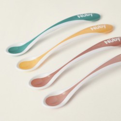 PACK OF 4 THERMOSENSITIVE SPOONS PINK NUBY 3M+