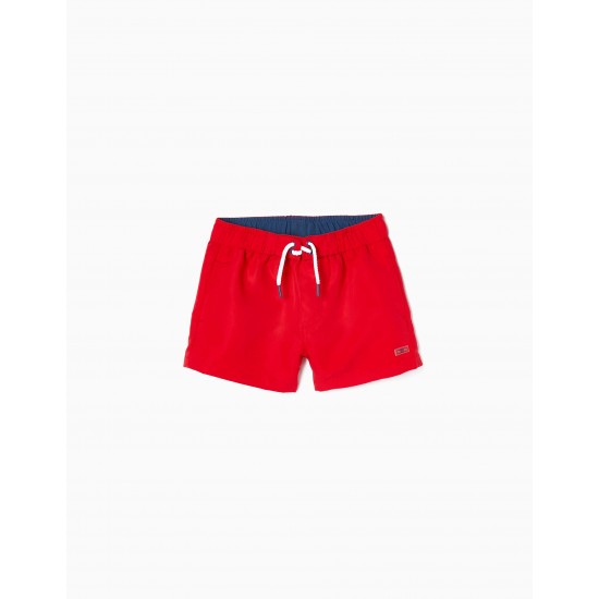 SWIMSUIT SHORT UV PROTECTION 80 FOR BOY, RED