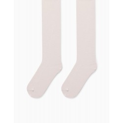 GIRL'S HEAVY DUTY KNIT TIGHTS, PINK