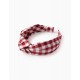 VICHY HEADBAND FOR GIRL, RED/WHITE