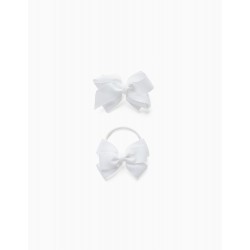 TRAVERSE + ELASTIC WITH BOW FOR BABY AND GIRL, WHITE