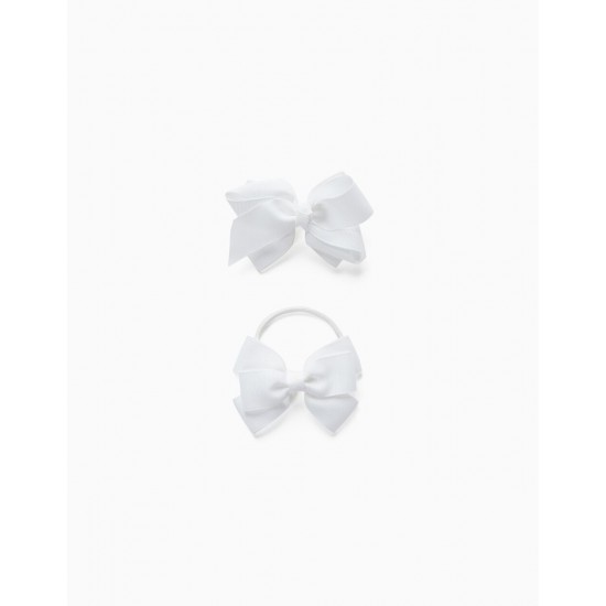 TRAVERSE + ELASTIC WITH BOW FOR BABY AND GIRL, WHITE
