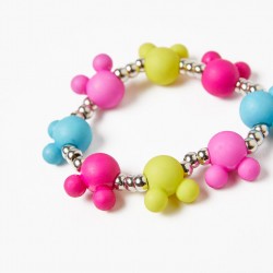 ELASTIC BRACELET FOR BABY AND GIRL 'MINNIE', PINK/YELLOW/TURQUOISE