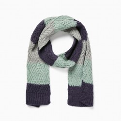 TWISTED KNIT SCARF FOR BOYS, MULTICOLOR