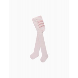 RUFFLED TIGHTS FOR BABY GIRL, PINK