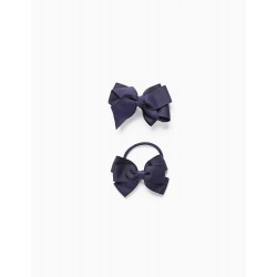 CROSSBAR + ELASTIC WITH BOW FOR BABY AND GIRL, DARK BLUE