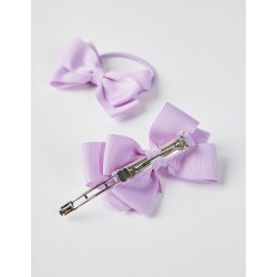 TRAVERSE + ELASTIC WITH BOWS FOR BABY AND GIRL, LILAC