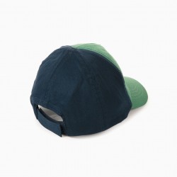 BICOLOR CAP FOR BABY AND BOY 'ZY', DARK BLUE/GREEN