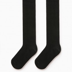 CHILDREN'S KNITTED TIGHTS, BLACK