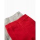 2 GIRL'S TIGHTS, RED/GREY