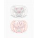 2 ULTRA SOFT SILICONE DECO PACIFIERS 0-6M PHILIPS/AVENT