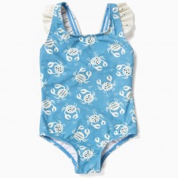 BABY GIRL SWIMSUIT, BLUE CRAB