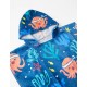 BATH PONCHO WITH HOOD FOR BABY 'UNDERWATER', BLUE