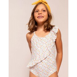 SWIMSUIT UV 80 PROTECTION FOR GIRLS 'FLOWERS', MULTICOLOR