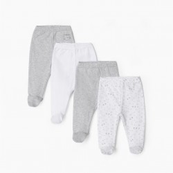 4 BABY FEET TROUSERS, WHITE/GREY