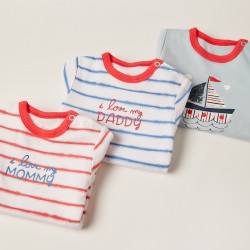 3 ROMPERS FOR BABY 'MOMMY&DADDY', MULTICOLORED