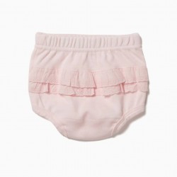 PACK 2 PANTIES PINK AND WHITE DIAPER COVER