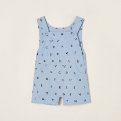 COTTON DUNGAREES FOR NEWBORN BABY BOYS 'LETTERS', BLUE