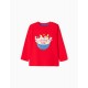BABY BOY LONG SLEEVE T-SHIRT 'CEREAL TIME', RED