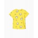 T-SHIRT FOR BABY BOYS 'GOOD LUCK', YELLOW
