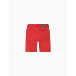 TWILL SHORTS FOR BOYS, RED