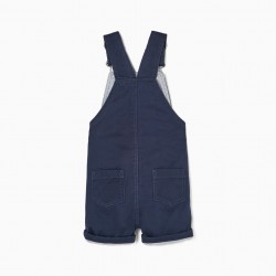 100% COTTON DUNGAREES FOR BABY BOY, DARK BLUE